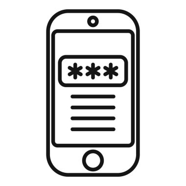 Akıllı telefon kod simgesi ana hat vektörü. Güvenliği kilitle. Enigma makinesi