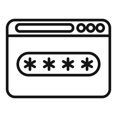 Güvenli sörf ikonu ana hatları vektörü. Veri kodu. Bilgisayar verisi