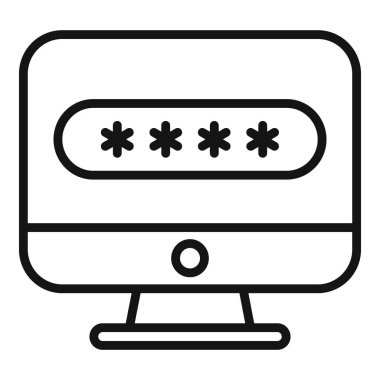 Bilgisayar simgesi ana hatlarını kilitle. Şifre verileri. Matematik şifrelemesi