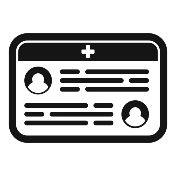 Icône Carte Patient Électronique Vecteur Simple Dossier Médical Rapport Comprimé — Image vectorielle