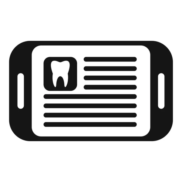 Tablet Dente Relatório Ícone Vetor Simples Médico Paciente Computador Eletrônico —  Vetores de Stock