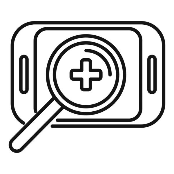 Medicinsk Smartphone Kort Ikon Skissera Vektor Patientjournaler Elektronisk Dator — Stock vektor