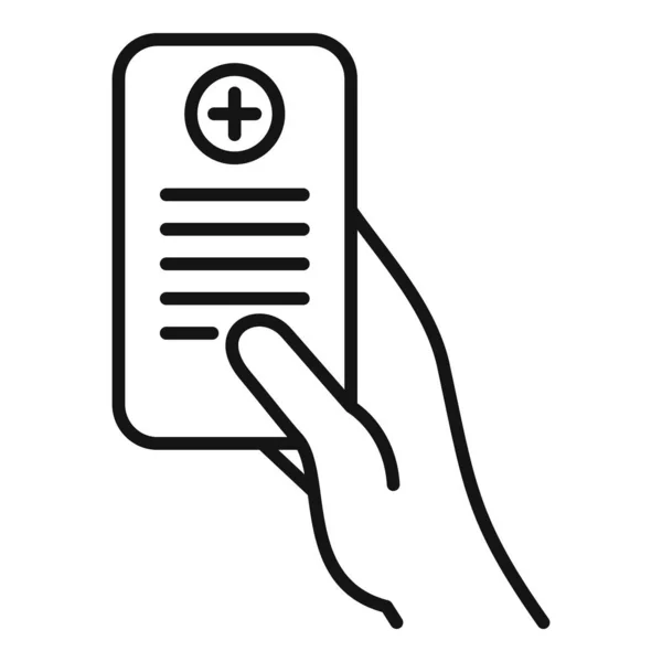 Mobiele Gezondheid Pictogram Schetsen Vector Patiëntenkaart Digitaal Online — Stockvector