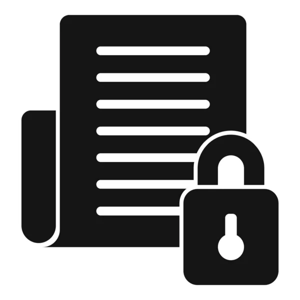 Ícone Documento Cipher Vetor Simples Encriptação Dados Código Bloqueio — Vetor de Stock