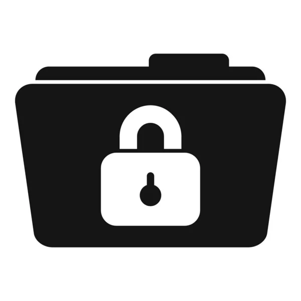 Lock Folder Icon Simple Vector Cipher Data Code Logo — Stock Vector