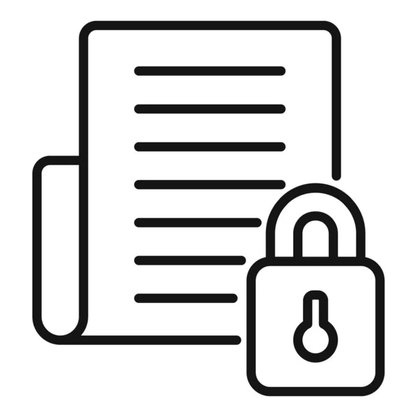 Cipher Documento Ícone Contorno Vetor Encriptação Dados Código Bloqueio — Vetor de Stock