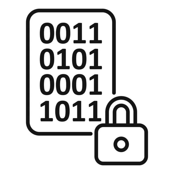 Cipher Número Datos Icono Contorno Vector Código Bloqueo Máquina Enigma — Vector de stock