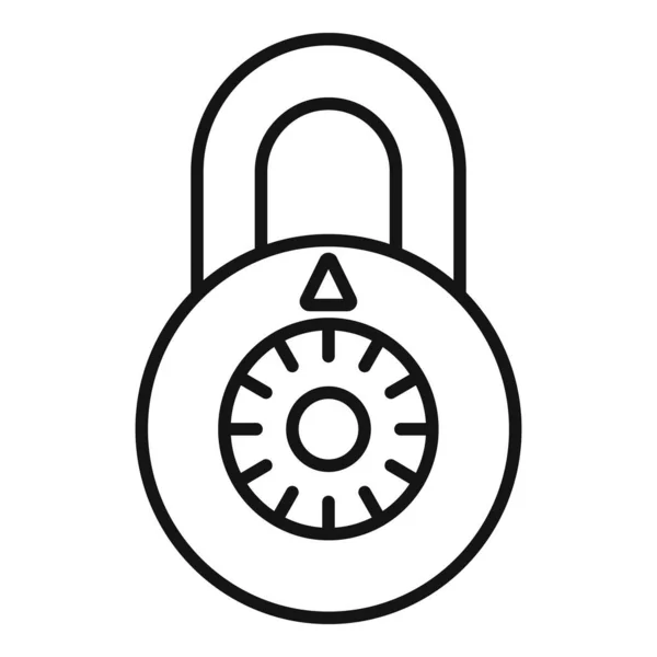 Cipher Candado Icono Contorno Vector Código Seguridad Desbloquear Seguro — Vector de stock