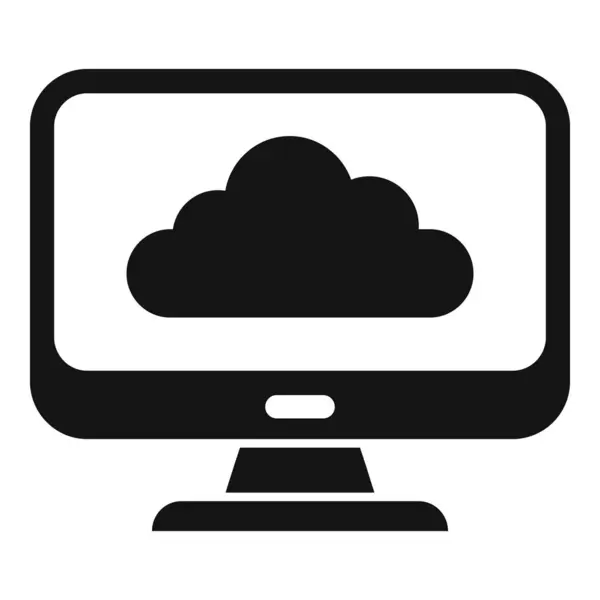 Computer Backup Icon Simple Vector Data Cloud Server File — Stock Vector