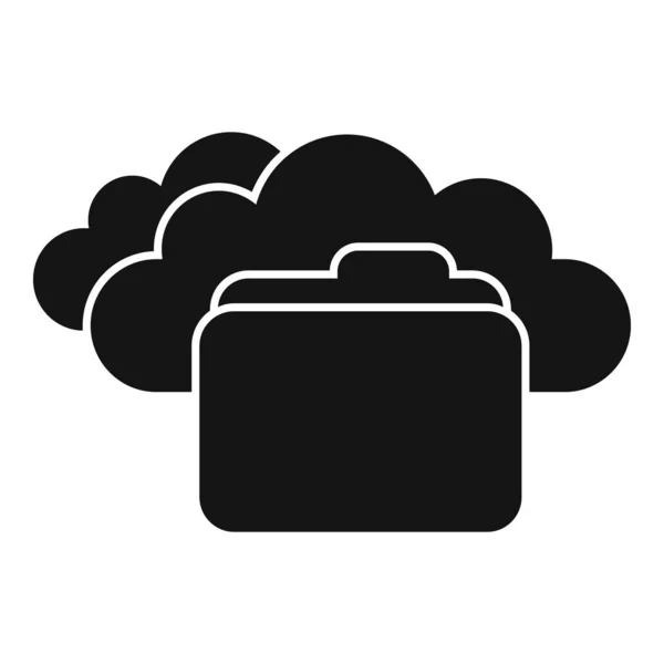 Ícone Pasta Arquivo Vetor Simples Nuvem Dados Servidor Armazenamento — Vetor de Stock