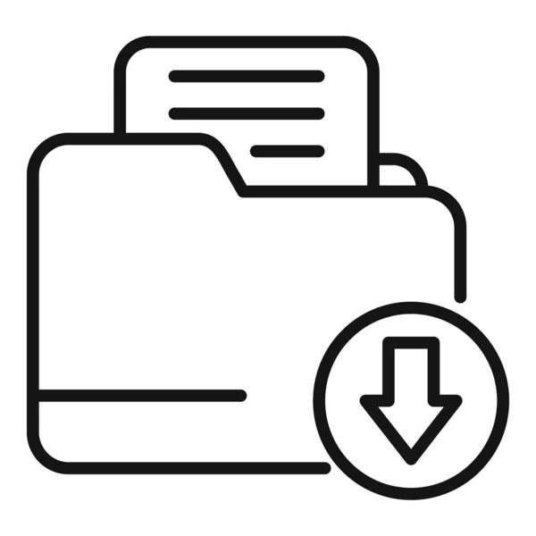 Vecteur Contour Icône Dossier Sauvegarde Stockage Des Données Réseau Fichiers — Image vectorielle