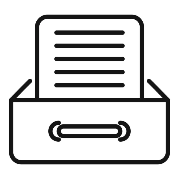 Вектор Контуру Піктограми Ящика Файлів Резервні Дані Цифрове Зберігання — стоковий вектор