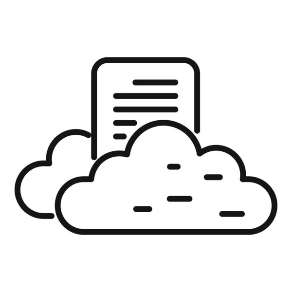 Vecteur Contour Icône Stockage Cloud Sauvegarde Des Données Fichier Serveur — Image vectorielle