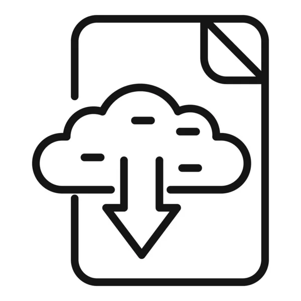Вектор Контура Иконки Резервного Файла Облако Данных Серверный Документ — стоковый вектор