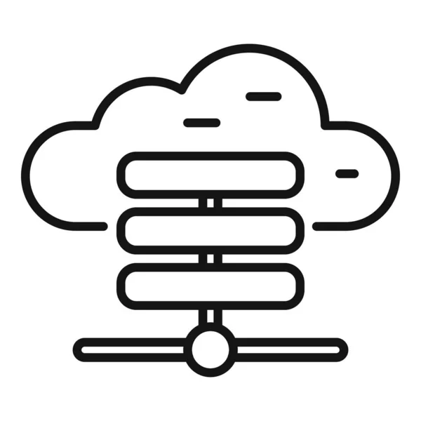 Vecteur Contour Icône Cloud Serveur Données Stockage Fichiers Document Web — Image vectorielle