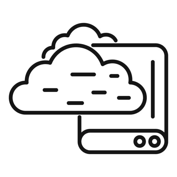 Vecteur Contour Icône Cloud Stockage Sauvegarde Des Données Fichier Réseau — Image vectorielle