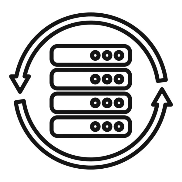 Server Restore Icon Outline Vektor Sicherungsdaten Speicherdatei — Stockvektor