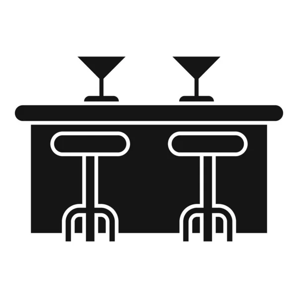 Alcohol Bar Counter Icon Simple Vector Cafe Table Desk Chair — Stock Vector