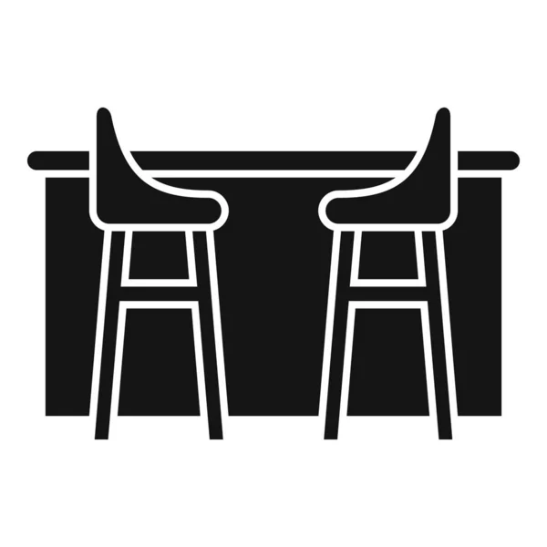 Restaurant Theke Symbol Einfacher Vektor Cafétisch Vorhanden Holzstuhl — Stockvektor