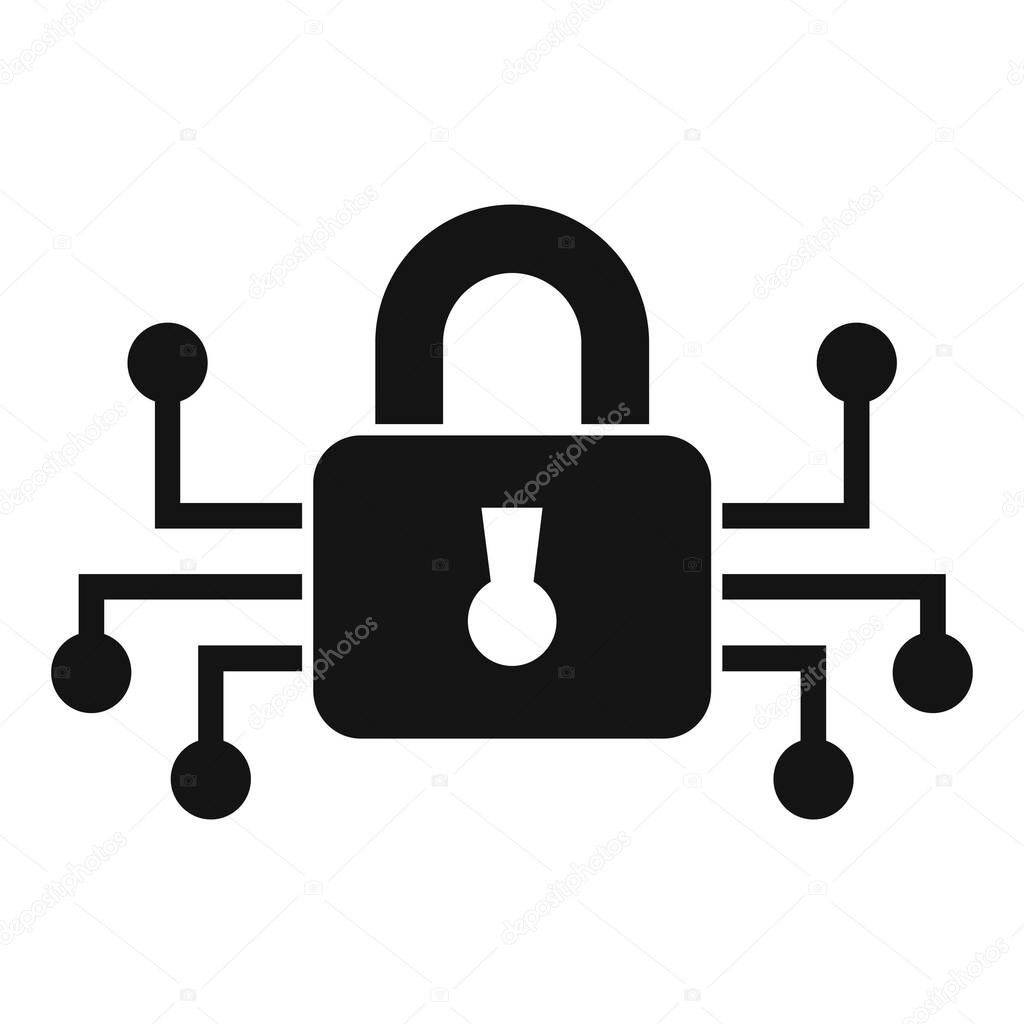 Digital padlock icon simple vector. Lock code. Unlock secure