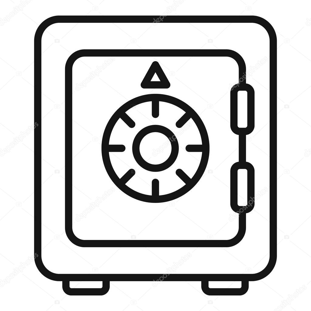 Secured safe icon outline vector. Lock code. Machine enigma