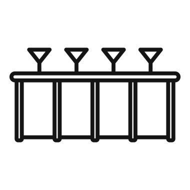 Bar ikonu taslak vektörü. Karşı masa. Cafe bira.