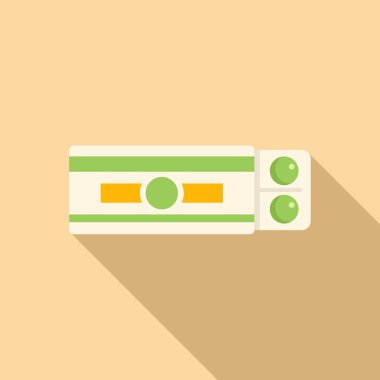 Paket düz vektör simgesini bırakır. Ağrı kesici. Şeker at.