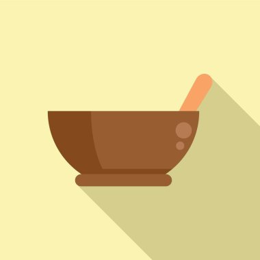 Tıbbi kase ikonu düz vektör. Boğaz öksürüğü. İlaç balı.