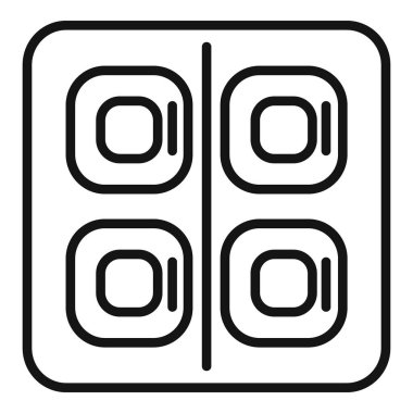 Çocuk öksürük damlası ikon ana hatları vektörü. Ağrı kesici. Tıbbi damla