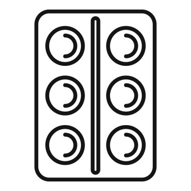 Öksürük damlası ikon ana hatları vektörü. Ağrı kesici. Şeker ilacı