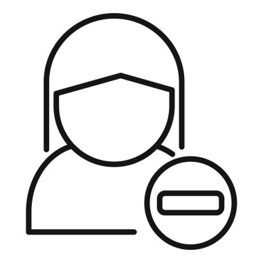 Kadın kullanıcı simgesi ana hatlarını sil. Halk hizmeti. Dosyayı imzala