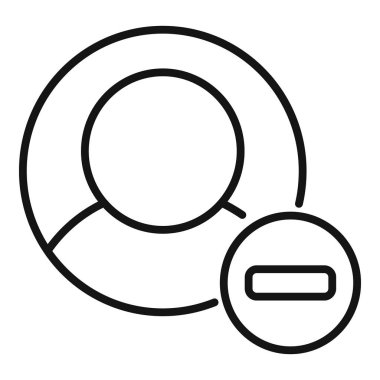 Kullanıcı simgesi ana hatlarını sil. İmza profili. Çöp düğmesi