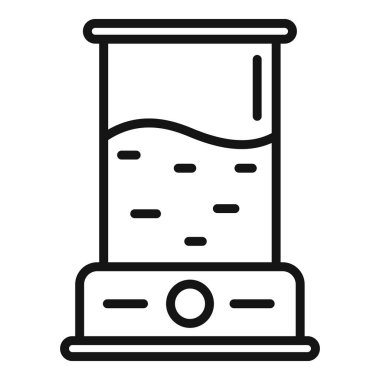 Patlamış mısır ikonu ana hatları vektörü. Patlamış mısır makinesi. Yemek sokağı