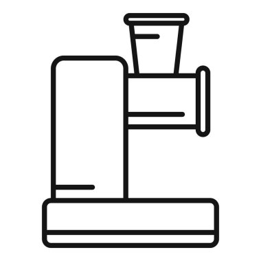 Elektrikli sebze kesme ikonu ana hatları vektörü. Yemek pişirme aleti. Ekipmanları kes