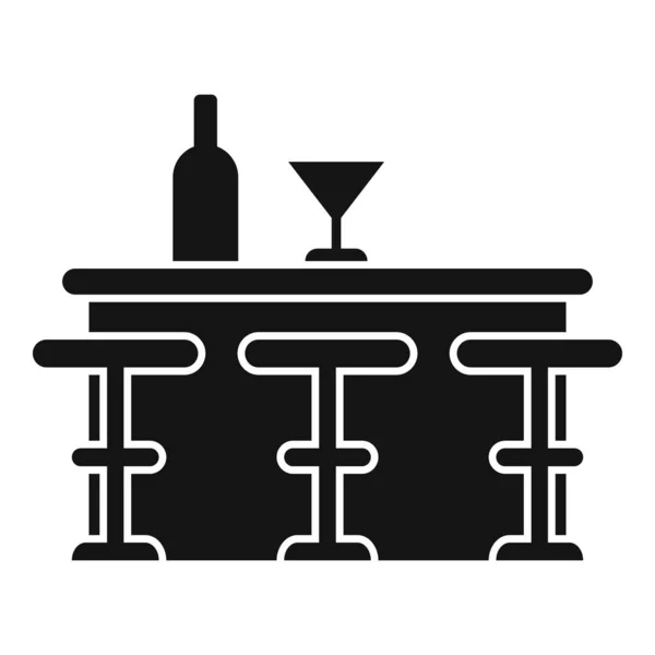 酒吧柜台椅子图标简单矢量 咖啡桌 食品服务台 — 图库矢量图片