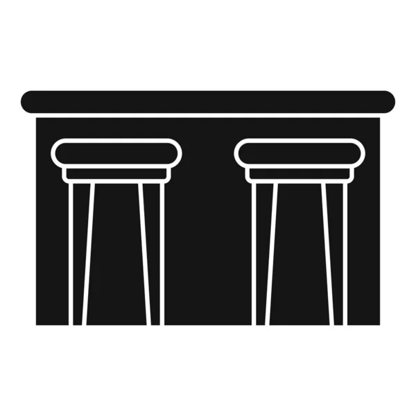 Bar Ícone Bebida Balcão Vetor Simples Bar Mesa Restaurante Alimentos — Vetor de Stock