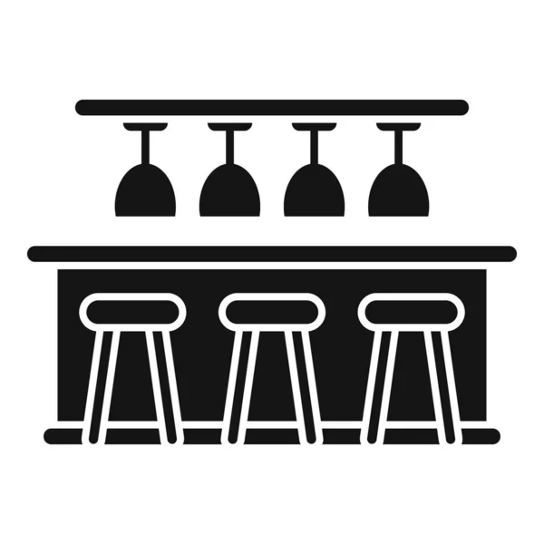 Wooden Bar 카운터 아이콘 테이블 마시는 — 스톡 벡터