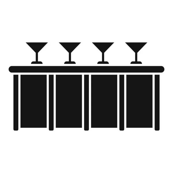 Ontbijt Bar Teller Pictogram Eenvoudige Vector Cafe Tafel Voedselbureau — Stockvector