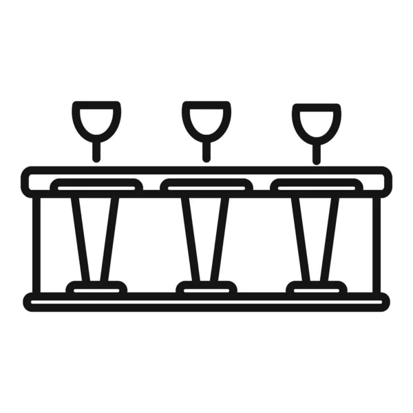 Bar Licznik Pić Ikona Zarys Wektor Pub Stołowy Restauracja Spożywcza — Wektor stockowy
