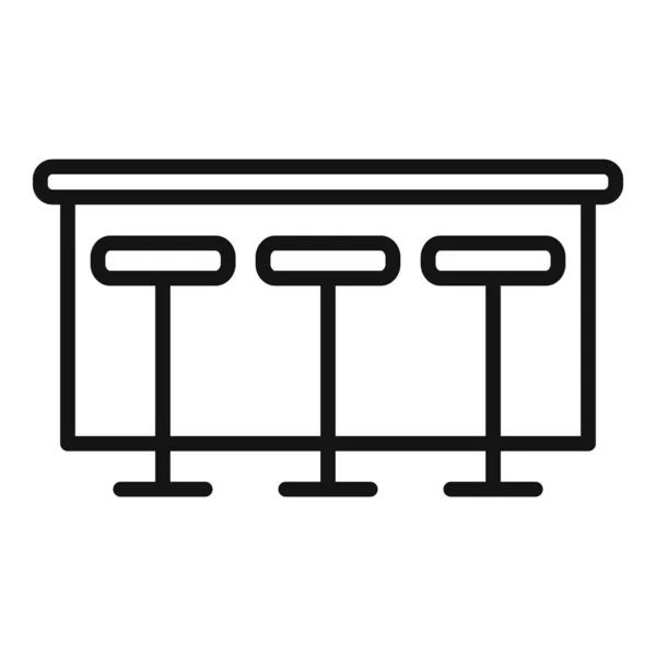 Chair Bar Icon Outline Vector Cafe Pub Wine Interior — Stock Vector