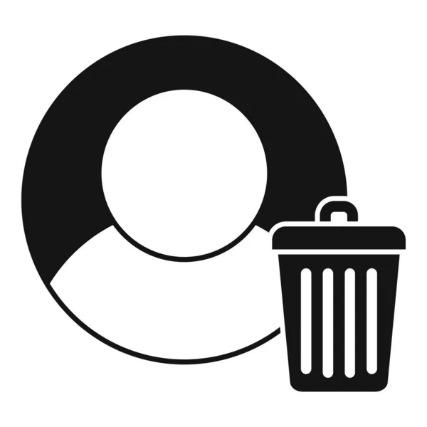 Löschen Sie Benutzersymbol Einfachen Vektor Datei Profil Müllmann — Stockvektor