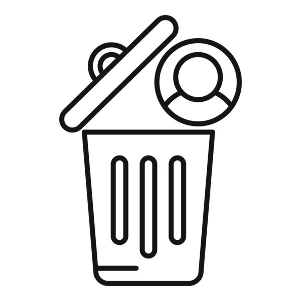 Recycle Bin Icon Outline Vector Delete Service Social Internet — Stock Vector