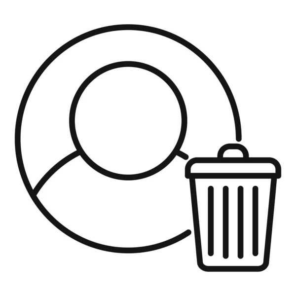 Löschen Sie Den Umrissvektor Des Benutzersymbols Datei Profil Müllmann — Stockvektor