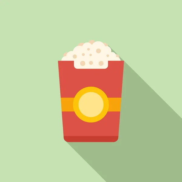 Popcorn Sac Icône Vecteur Plat Vendeur Maïs Support Chariot — Image vectorielle