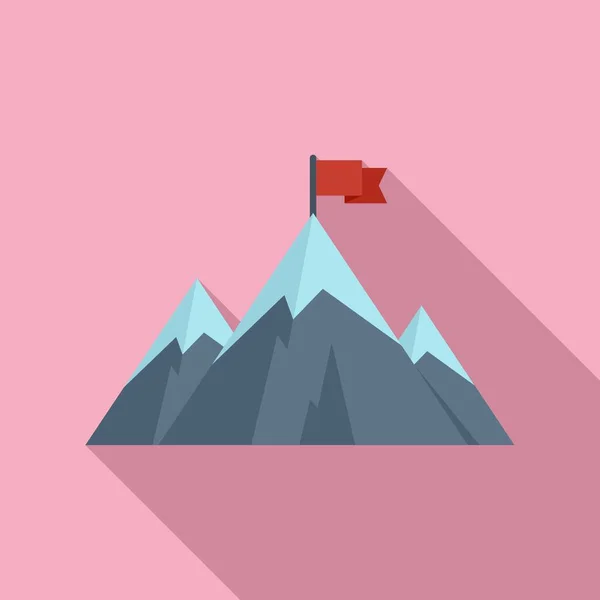 Σημαία Ανάπτυξης Επίπεδη Διάνυσμα Εικονιδίου Βουνού Καριέρα Ανεβαίνει Στόχος Επιτυχίας — Διανυσματικό Αρχείο