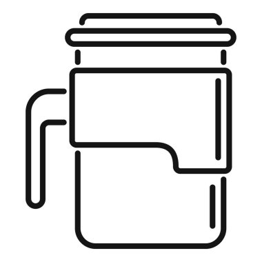Termo bardak ikon ana hatlarını göster. Kahve kupası. Mataralı seyahat