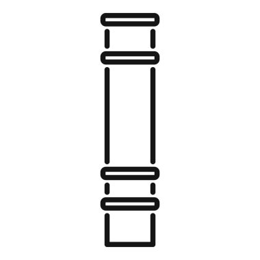 Şirin baca ikonu ana hatları vektörü. Fabrikanın çatısı. Yığın ateşi