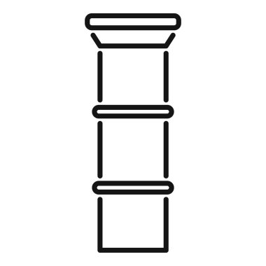 Buharlı baca ikonu ana hatları vektörü. Duman fabrikası. Güzel ev.