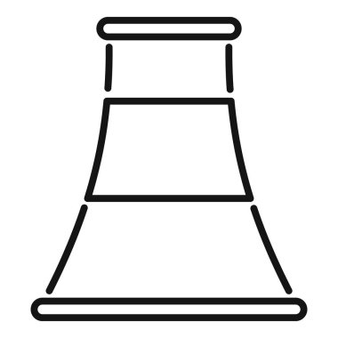 Enerji santrali baca ikonu ana hatları vektörü. Endüstriyel. Çatı yapımı