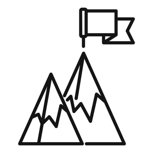 Σημαία Στην Εικόνα Του Βουνού Διάνυσμα Περίγραμμα Κορυφαία Καριέρα Επιχειρηματικός — Διανυσματικό Αρχείο